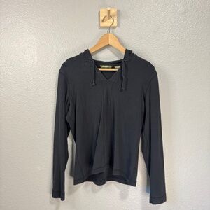 Eddie Bauer Black Cotton Hoodie Long Sleeve Women’s Medium